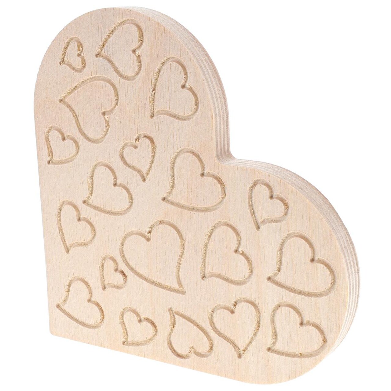 Good Wood By Leisure Arts Shape Heart W/ Hearts 6.75"X 6.13"X .5", Wooden Shapes, Wood Shapes, Wooden Shapes Wall Decor, Large Small Shapes For Crafts